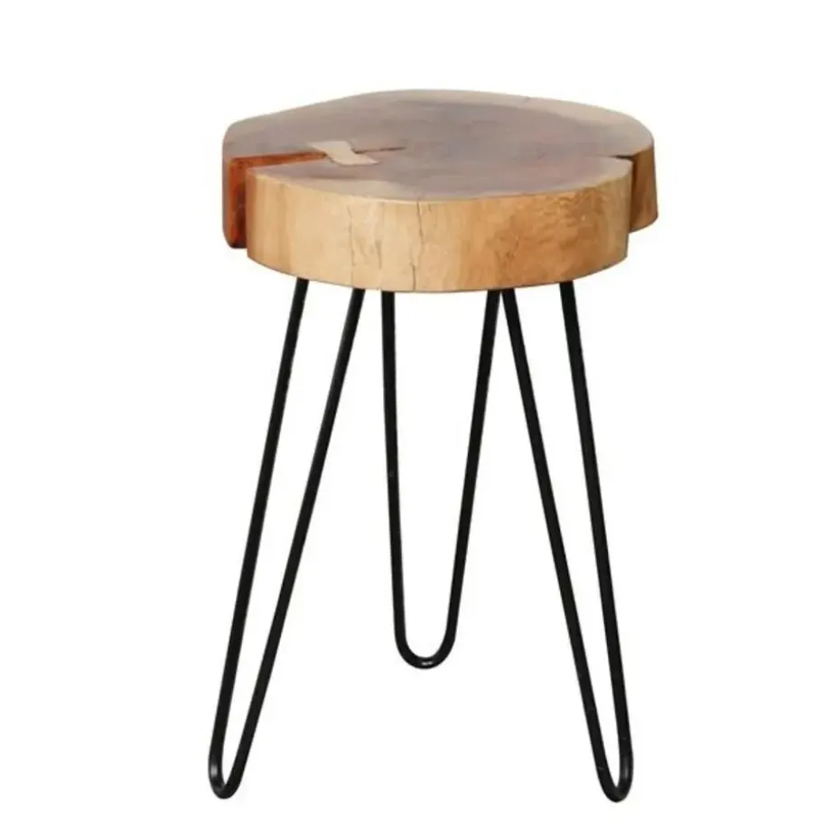 Bijzettafel Boomstam Arbor acaciahout - 32x32x45 cm - Hout - Bruin