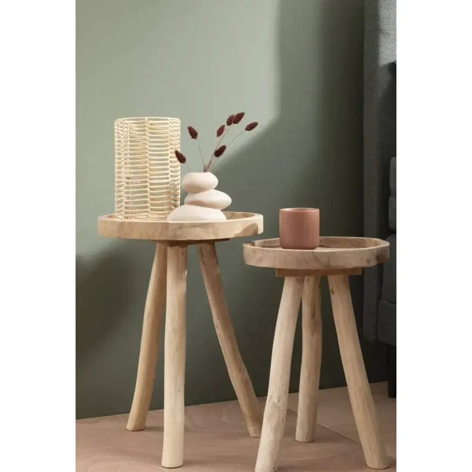 Bijzettafel Damon - naturel - 50xØ35 cm