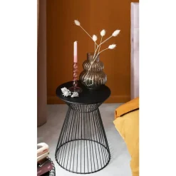Bijzettafel Napels - zwart - 47xØ33 cm