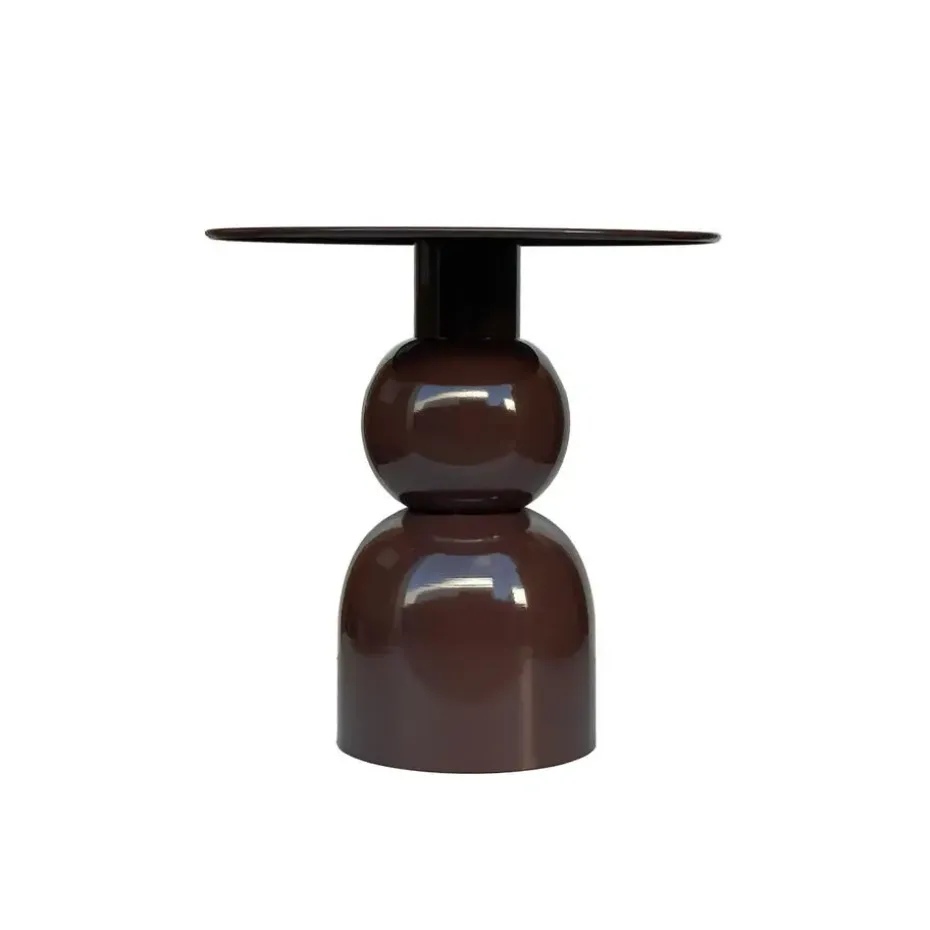 Bijzettafel Rond - Bruin Staal - 50x49,5x52,5cm - Brix