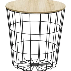 Bijzettafel Tokio - zwart - 42xØ39,5 cm
