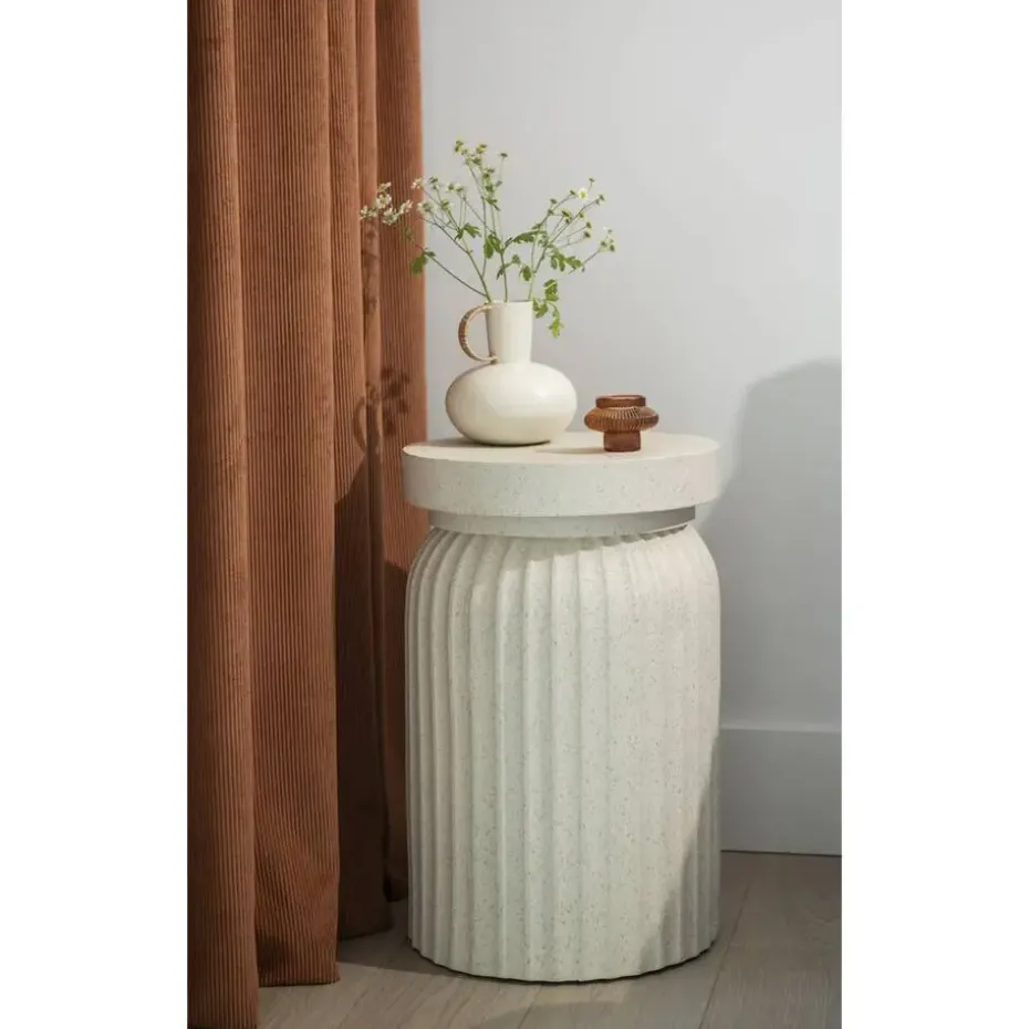 Bijzettafel Yanara - beige - 55,5x35x35 cm