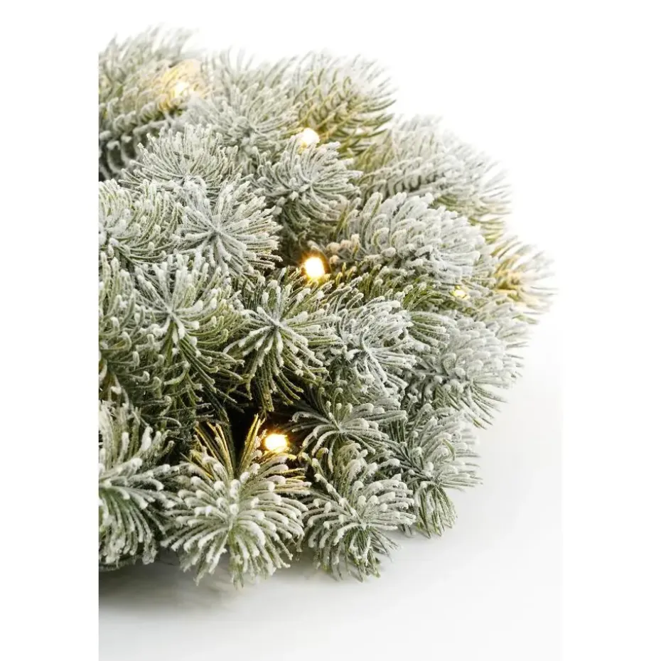 Black Box Trees Nagoya Kerstkrans met Verlichting - H12 x Ø60 cm - Groen