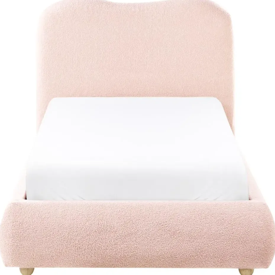 BLAGNAC - Bed met opbergruimte - Roze - 90 x 200 cm - Bouclé