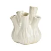 Bloemenvaas - tulpenvaas - wit - keramiek - 13x13x16 cm - toetervaas