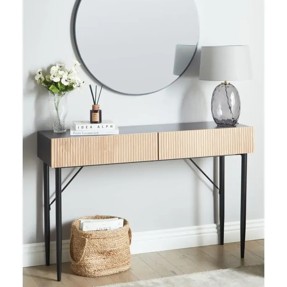 BLYTHE - Consoletafel - Zwart/Bruin - MDF