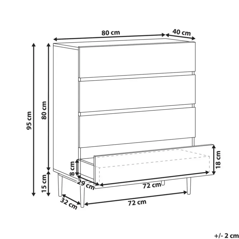 BLYTHE- Ladekast 4 lades - Zwart/Bruin - MDF