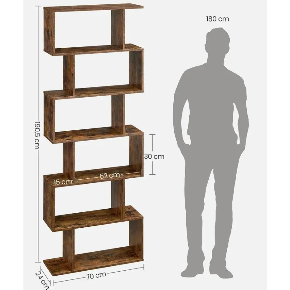 Bobbel Home - Boekenkast - Kubus - 6 Compartimenten - Bruin