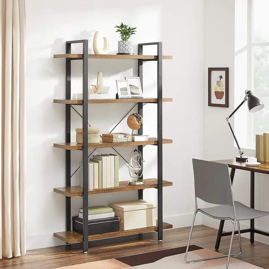 Bobbel Home - Boekenrek - Hout/Metaal - Bruin