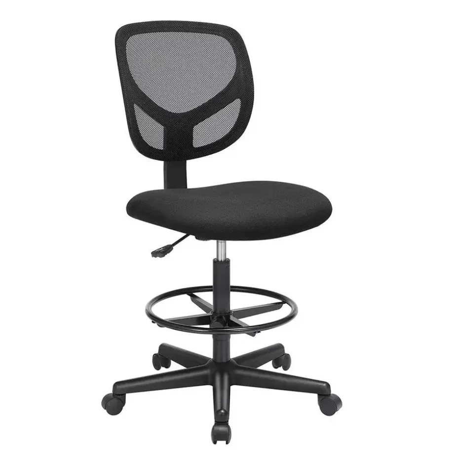 Bobbel Home - Ergonomische bureaustoel - Verstelbare voetsteun - Zwart