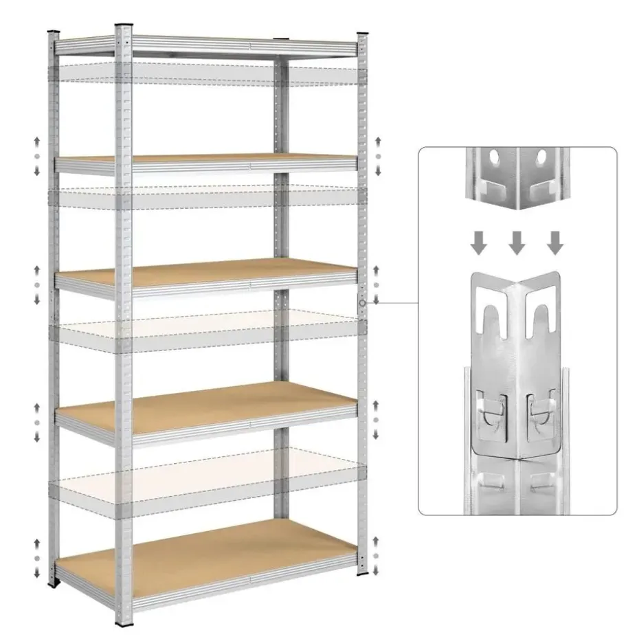 Bobbel Home - Kelderkast - 200 x 100 x 50 cm - Zilverkleurig