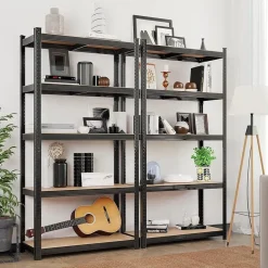 Bobbel Home - Stellingkast - 5 verstelbare planken - max 600kg - Zwart