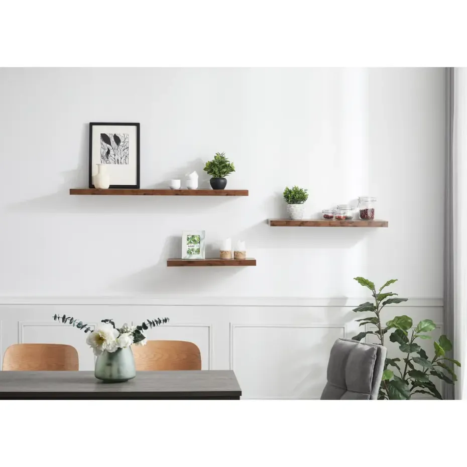 Boeken Plank van 120 cm lang, industrieel design, vintage bruin