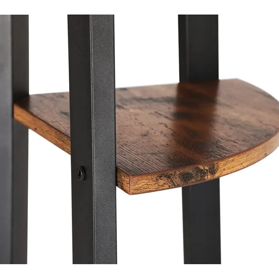 Boekenkast - hoekkast - 4 legplanken - 34x125x34 cm - vintage bruin