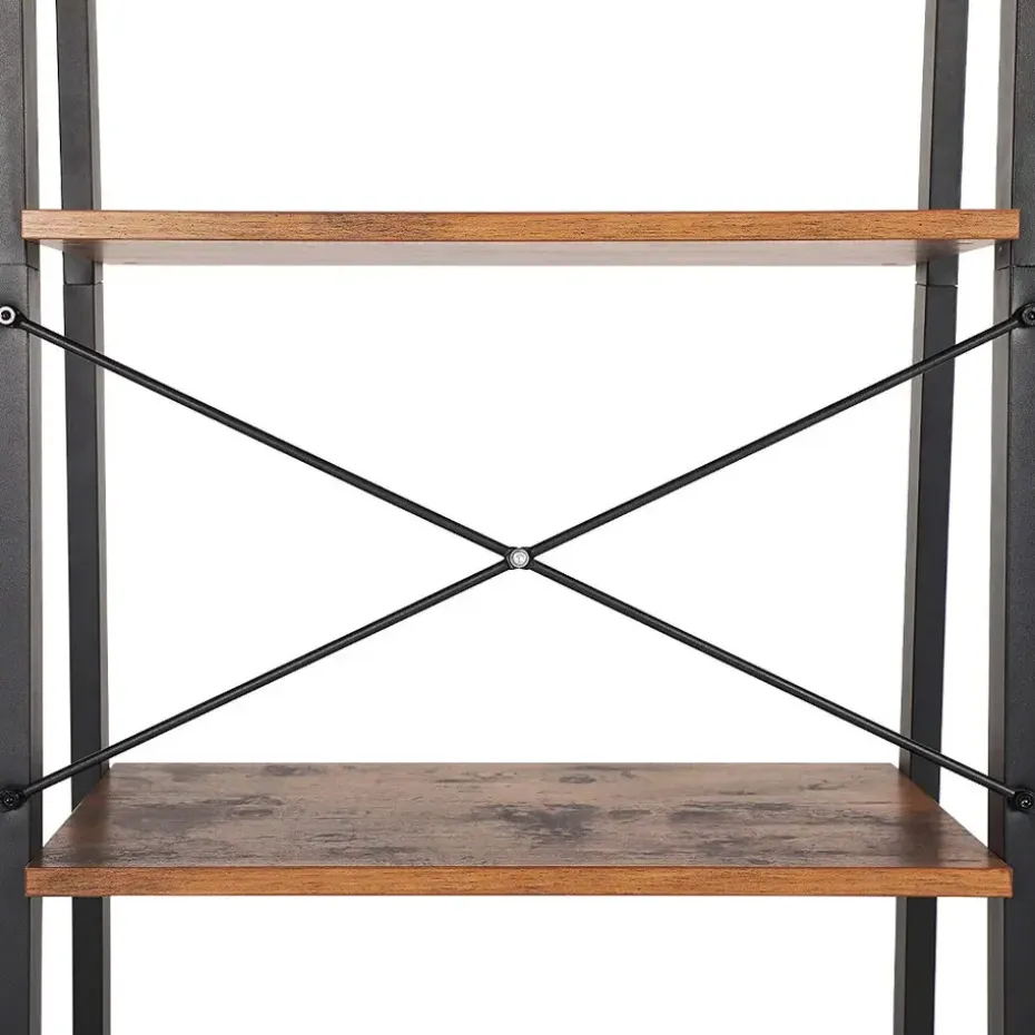 Boekenkast - industriële look - 56x137x34 cm - vintage bruin