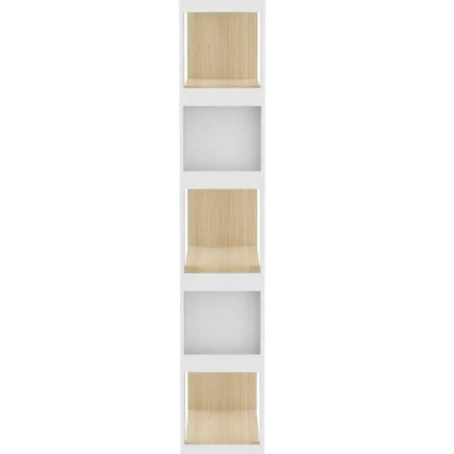 Boekenkast Ellana 7 open vakken-lichte eik/wit