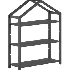 Boekenrek Dallas - 111x40x141cm - massief dennenhout - antraciet