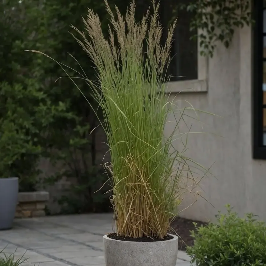 Bont struisriet - Calamagrostis acutiflora 'Overdam' - Hoogte 20-30cm - ⌀23cm