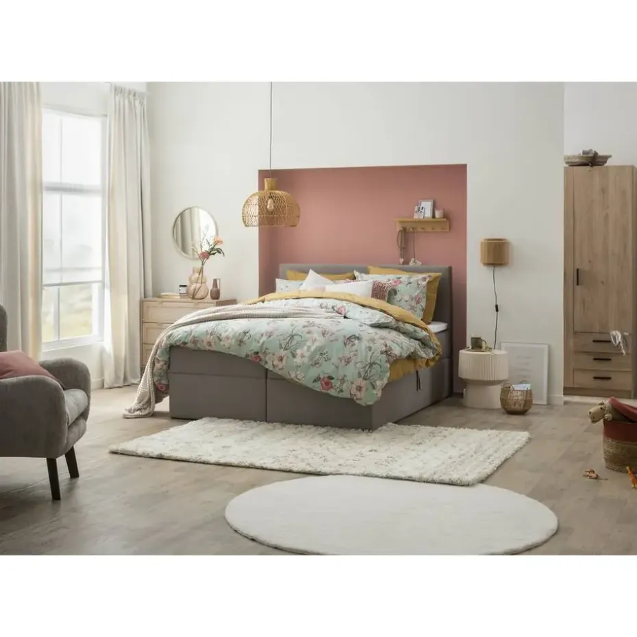 Boxcombinatie met opbergruimte Orebro 6-delig - taupe - 160x200 cm