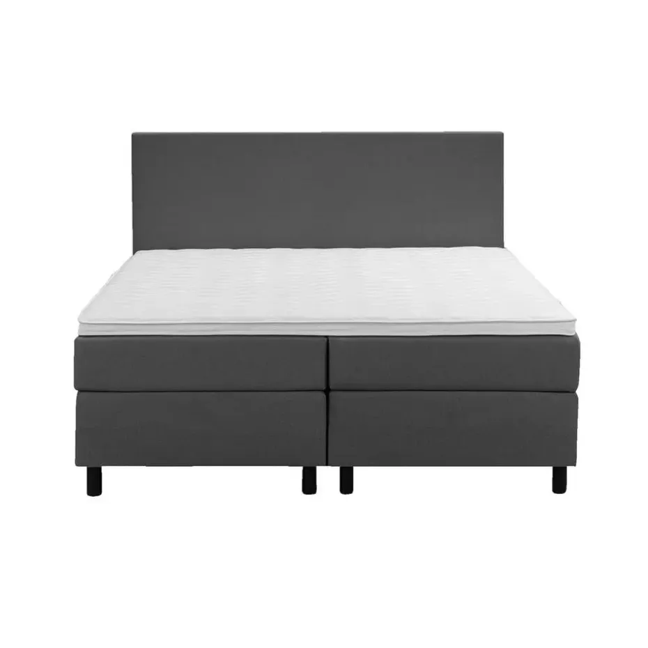 Boxspring Liv egaal - antraciet - 180x200 cm - ronde poot