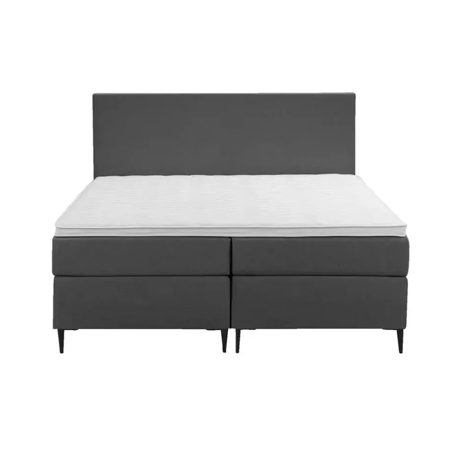 Boxspring Liv egaal - antraciet - 180x200 cm - slanke poot