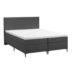 Boxspring Liv egaal - antraciet - 180x200 cm - slanke poot