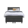 Boxspring Liv egaal - antraciet - 120x200 cm - ronde poot