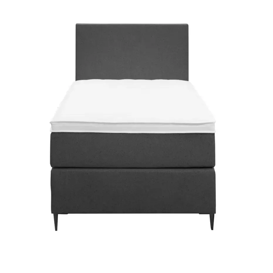 Boxspring Liv egaal - antraciet - 90x200 cm - slanke poot