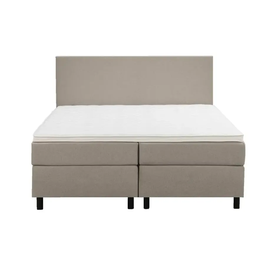 Boxspring Liv egaal - beige - 160x200 cm - ronde poot