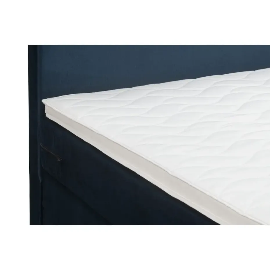 Boxspring Liv egaal - blauw - 90x200 cm - vierkante poot