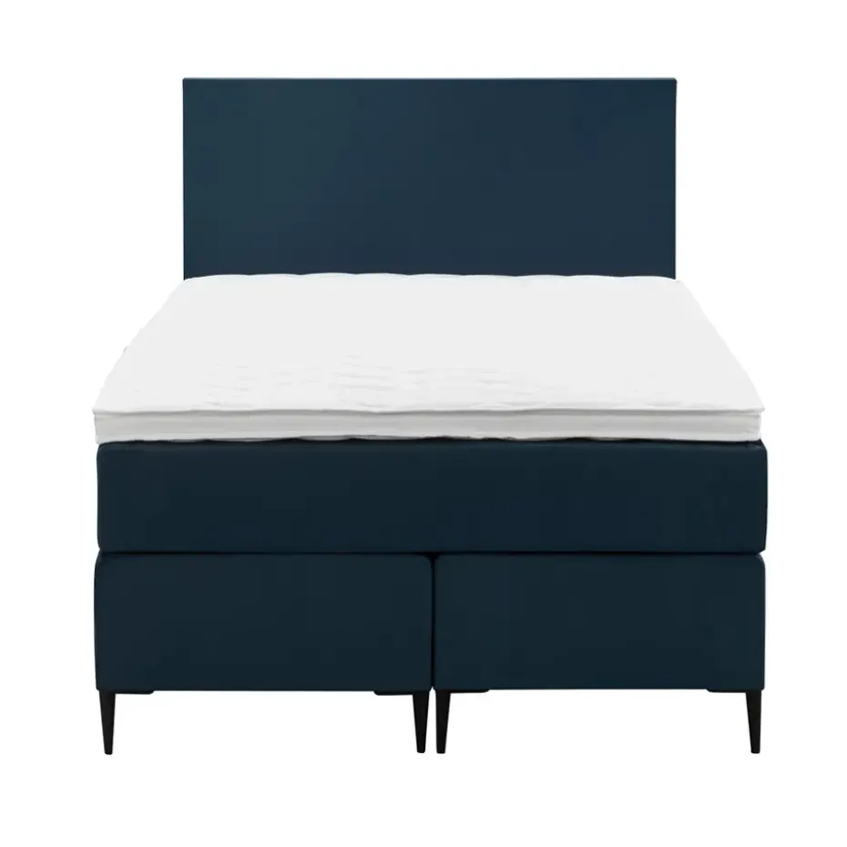 Boxspring Liv egaal - blauw - 120x200 cm - slanke poot