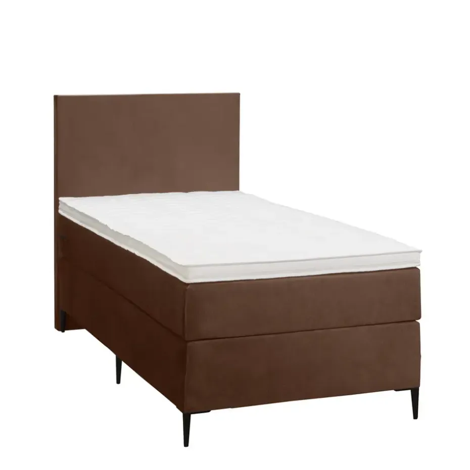 Boxspring Liv egaal - bruin - 90x200 cm - slanke poot