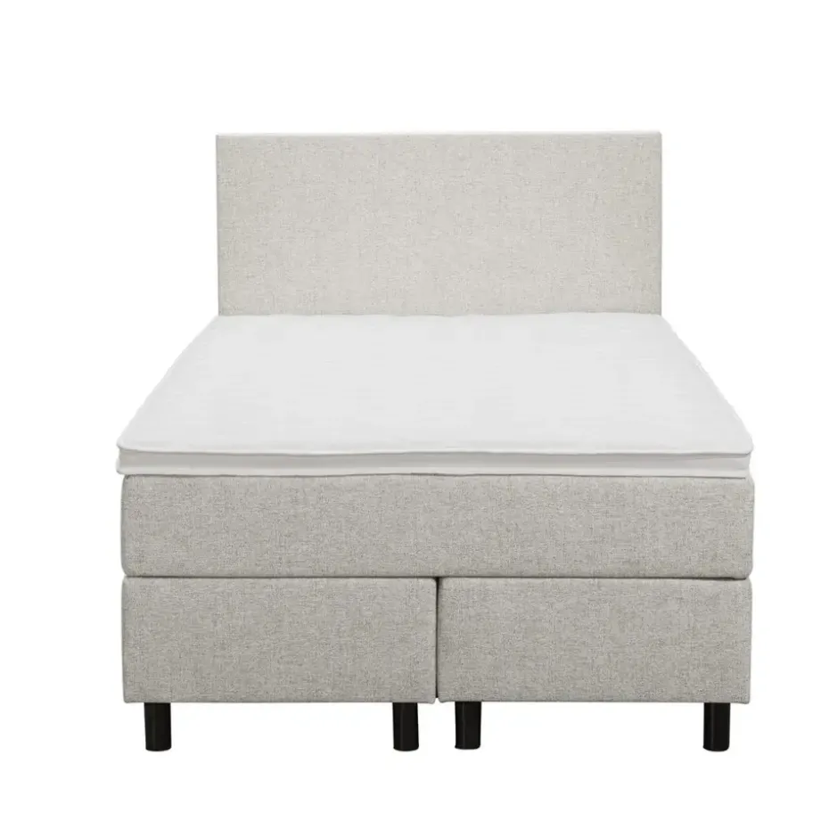 Boxspring Liv egaal - ecru - 120x200 cm - ronde poot