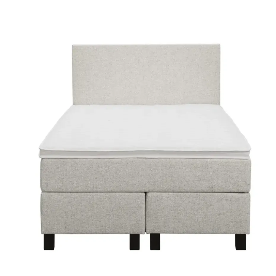 Boxspring Liv egaal - ecru - 120x200 cm - vierkante poot
