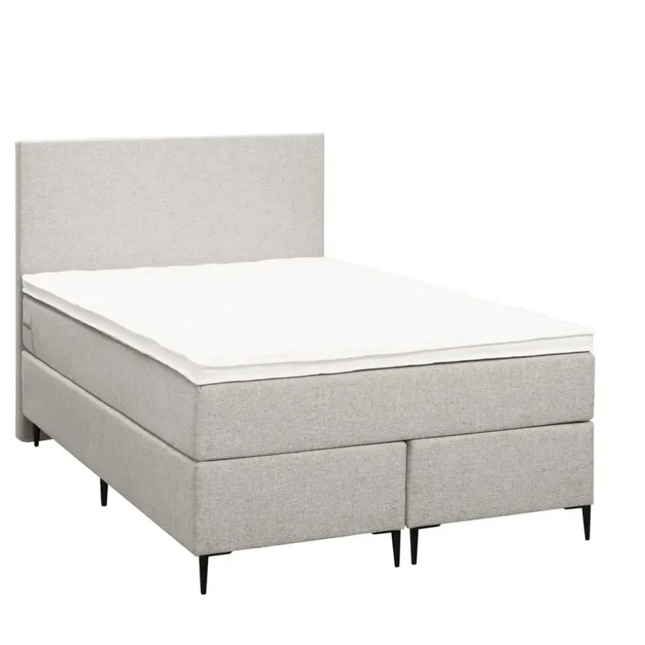Boxspring Liv egaal - ecru - 120x200 cm - slanke poot
