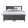 Boxspring Liv egaal - grijs - 140x200 cm - ronde poot