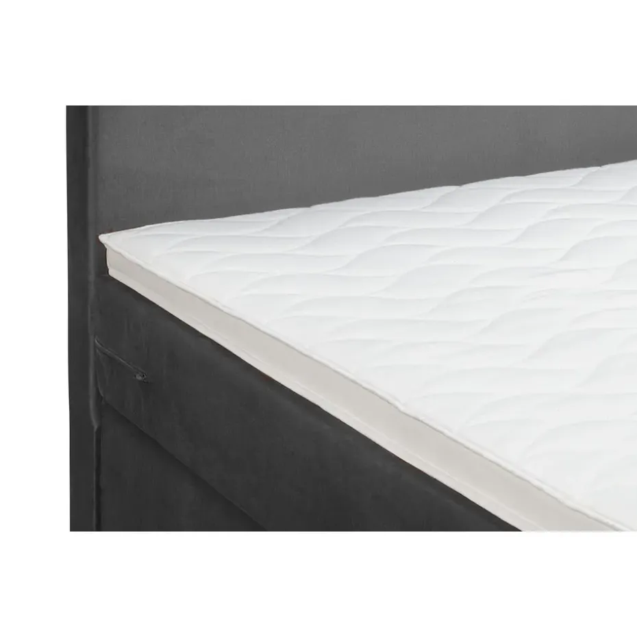 Boxspring Liv egaal - grijs - 140x200 cm - ronde poot