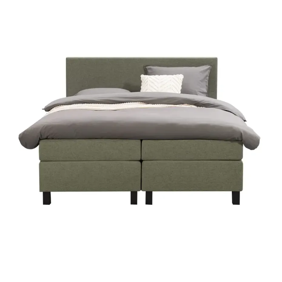 Boxspring Liv egaal - groen - 180x200 cm - vierkante poot