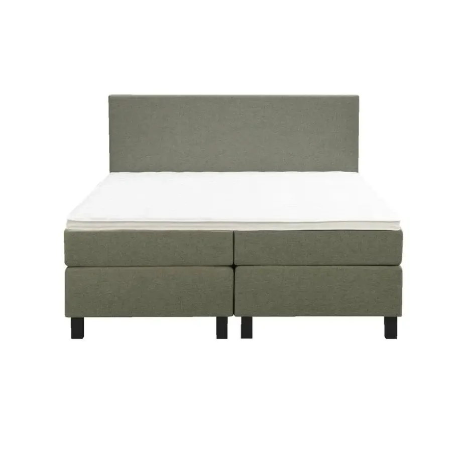 Boxspring Liv egaal - groen - 180x200 cm - vierkante poot