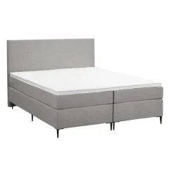 Boxspring Liv egaal - lichtgrijs - 180x200 cm - slanke poot