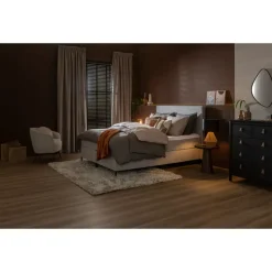 Boxspring Liv egaal - lichtgrijs - 120x200 cm - slanke poot