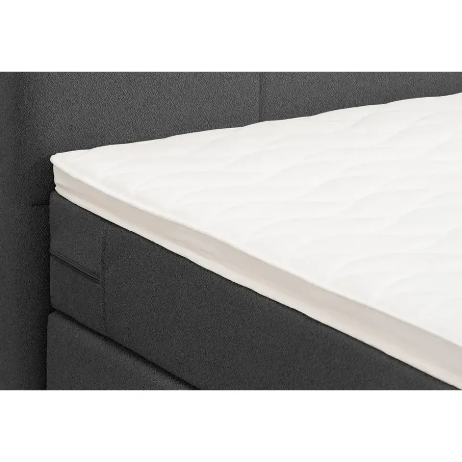 Boxspring Liv geblokt - antraciet - 90x200 cm - slanke poot