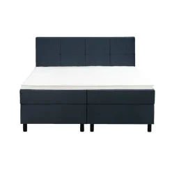 Boxspring Liv geblokt - blauw - 180x200 cm - ronde poot