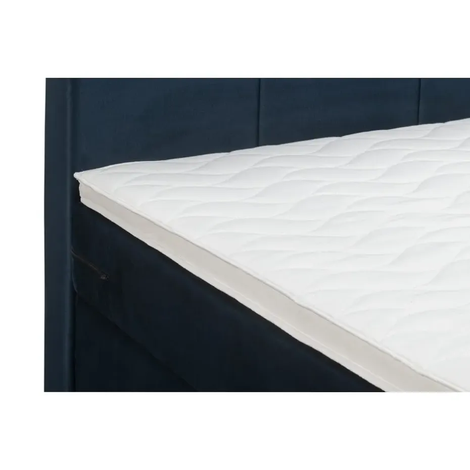 Boxspring Liv geblokt - blauw - 120x200 cm - slanke poot