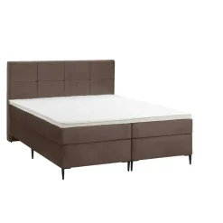 Boxspring Liv geblokt - bruin - 180x200 cm - slanke poot