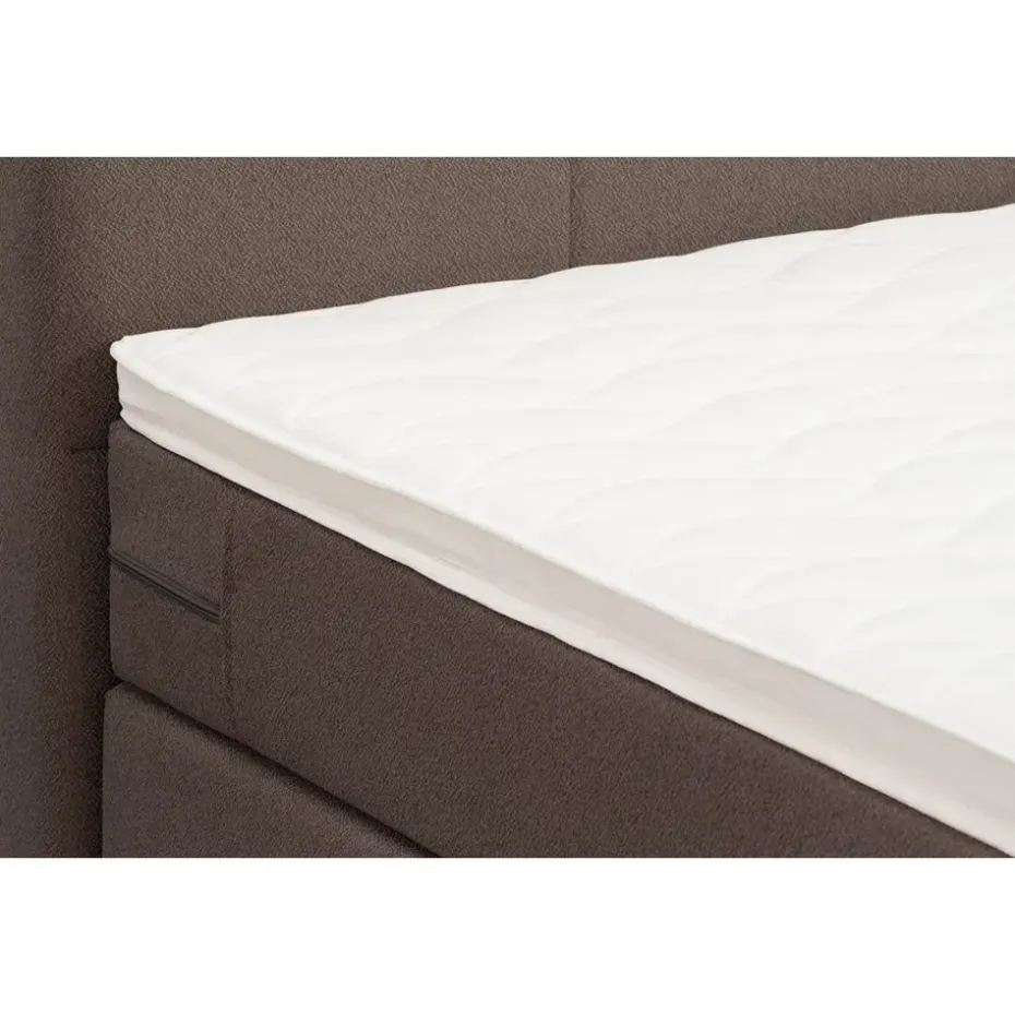 Boxspring Liv geblokt - donkerbruin - 160x200 cm - slanke poot