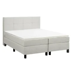 Boxspring Liv geblokt - ecru - 180x200 cm - vierkante poot