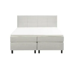 Boxspring Liv geblokt - ecru - 180x200 cm - ronde poot