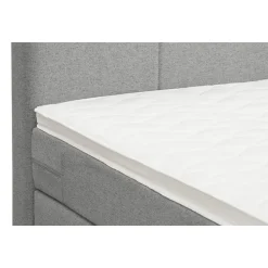 Boxspring Liv geblokt - lichtgrijs - 140x200 cm - slanke poot