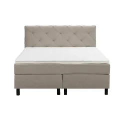Boxspring Liv geruit - beige - 140x200 cm - ronde poot